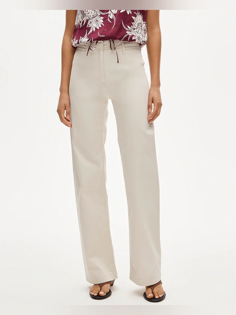J.Crew Tall wide-leg trouser in chino in natural
